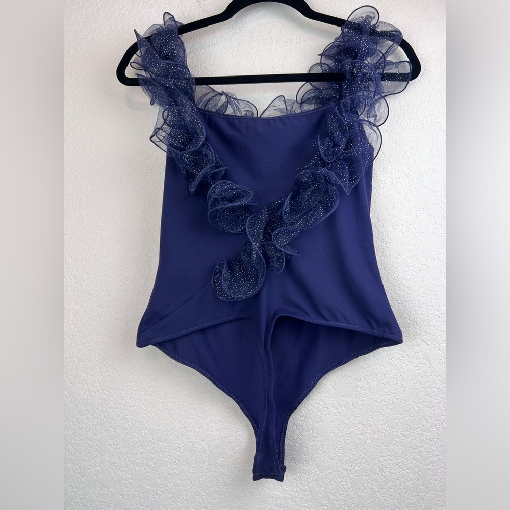 Free People Haute Streak Bodysuit in Blue size Large - Picture 3 of 9